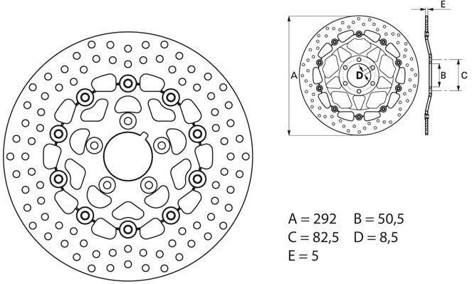 Brembo Serie ORO floating round front brake disc for Harley-Davidson 883 XLH | 78B40822