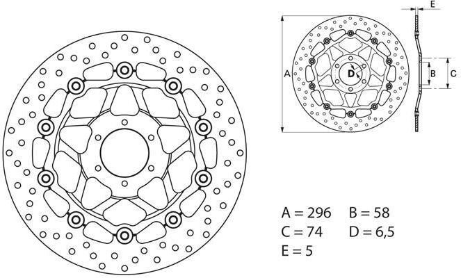 BREMBO Oro Brake Disc Round Floating | 78B40826