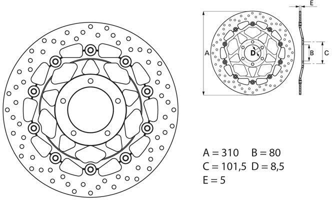 BREMBO Oro Brake Disc Round Floating | 78B40868