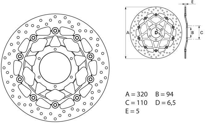 BREMBO Oro Brake Disc Round Floating | 78B40876