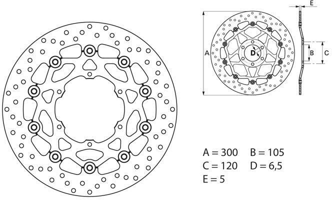 BREMBO Oro Brake Disc Round Floating | 78B40896