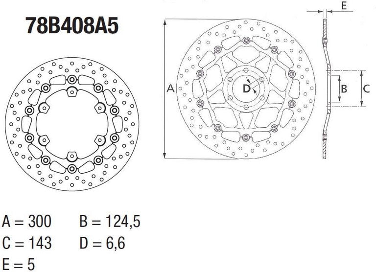 BREMBO Oro Brake Disc Round Floating | 78B408A5