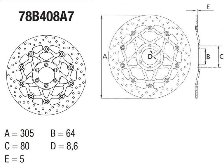 BREMBO Oro Brake Disc Round Floating | 78B408A7