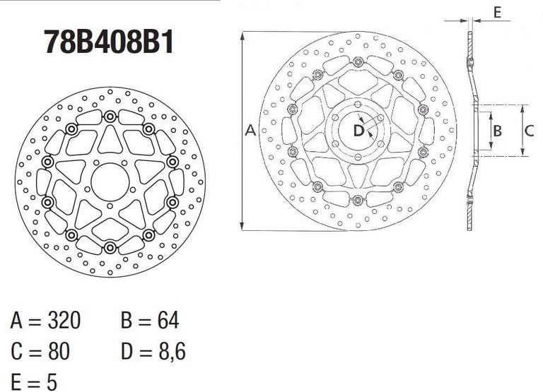 BREMBO Oro Brake Disc Round Floating | 78B408B1
