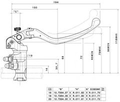 Brembo RADIAL BRAKE 19x16 CNC MASTER CYLINDER | XR01170