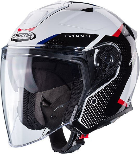 CABERG FLYON 2 BOSS HELMET WHITE RED BLUE | C4HF60M6