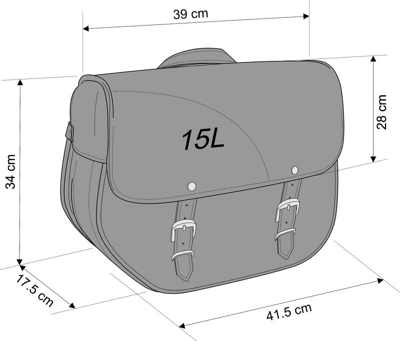Custom Acces Sant Louis Left Leather Saddlebag + Left Universal Support, Black | APS005N
