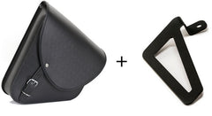 Custom Acces Barcelona Leather Saddlebag Right Side + Universal Support Right Side, Black | APS006N