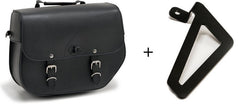 Custom Acces Sant Louis Leather Saddlebag With Metal Base Left Side And Left Fitting Kit, Black | APS012N