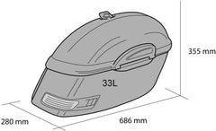 Custom Acces Rigid Left Saddlebags Touring Model, Black | AR0005N
