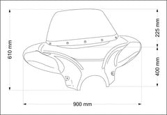 Custom Acces Windshield Batwing, Smoke | EH0003H