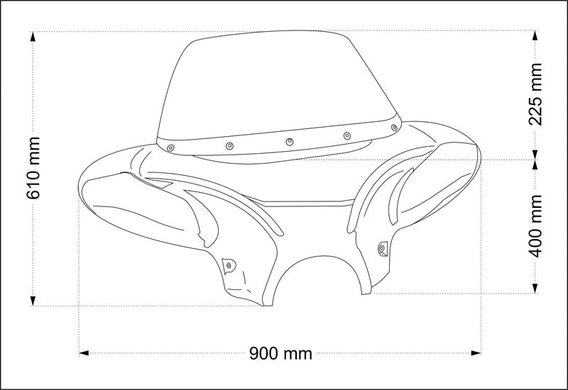 Custom Acces Windshield Batwing, Smoke | EH0005H