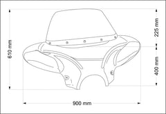Custom Acces WINDSHIELD BATWING, CLEAR | EH0013W