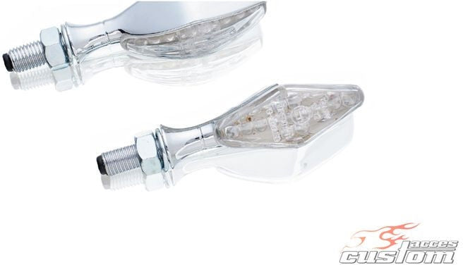 Custom Acces Road Turn Light, Crystal Clear By Pair, Inox | ID0001J