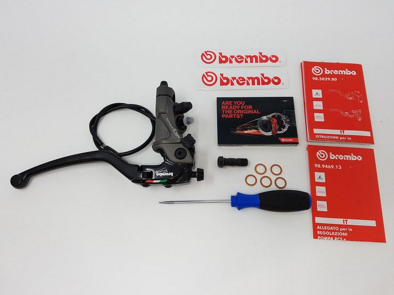CNC Racing RADIAL BRAKE MASTER CYLINDER BREMBO 19RCS CORSA CORTA FOLD-UP LEVER 18-20 RATIO, Black | 110C74010