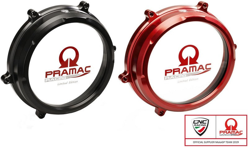 CNC Racing Clear oil bath clutch cover Ducati Panigale Pramac racing Lim. Ed., Red | CA200RPR