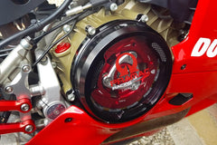 CNC Racing Clear oil bath clutch cover with carbon fiber inlay for Ducati Panigale Pramac Racing Lim. Ed., Black | CA201BPR