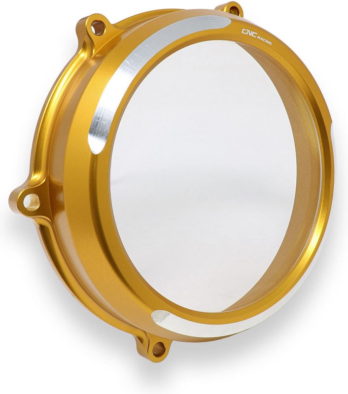 CNC Racing Clear oil bath clutch cover Ducati Streetfighter V4 BICOLOR, Gold | CA210GS