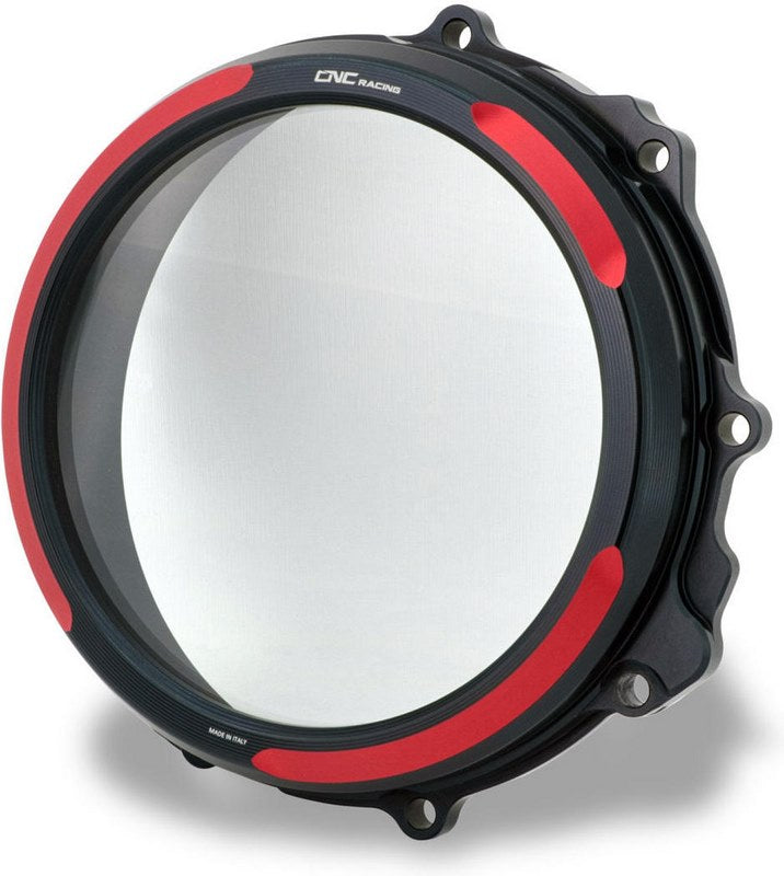 CNC Racing Clear clutch cover - hydraulic control - Bicolor, Black/Red | CA300BR