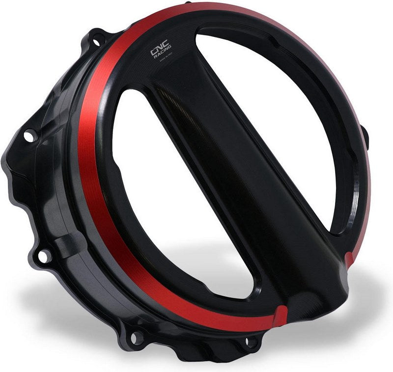 CNC Racing Clear clutch cover - cable control - Bicolor, Black/Red | CA301BR