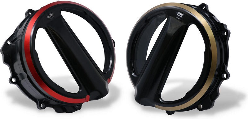 CNC Racing Clear clutch cover - cable control - Bicolor, Black/Red | CA301BR