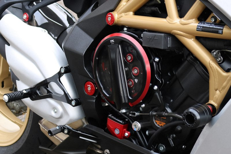 CNC Racing Clear clutch cover - cable control - Bicolor, Black/Red | CA301BR