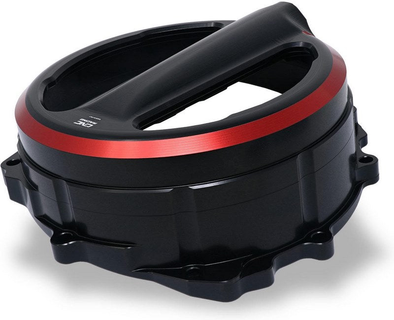 CNC Racing Clear clutch cover - cable control - Bicolor, Black/Red | CA301BR