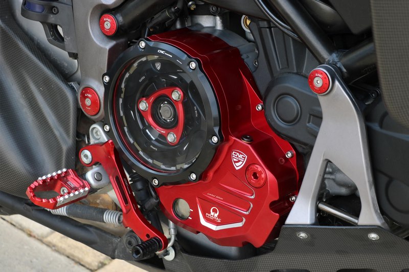 CNC Racing Clear cover oil bath clutch Ducati Pramac Racing Limited Edition, Red/Black | CA502RBPR
