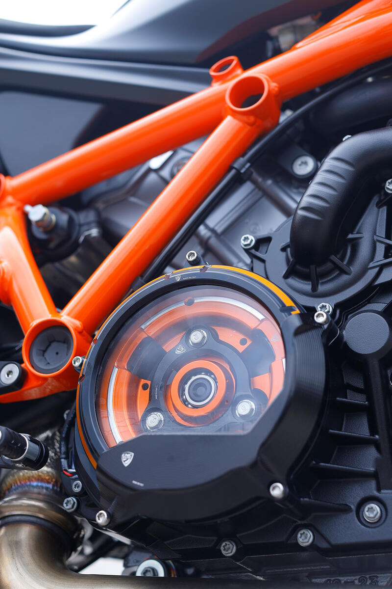 Clear clutch cover, Black/Orange