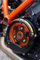 Clear clutch cover, Black/Orange