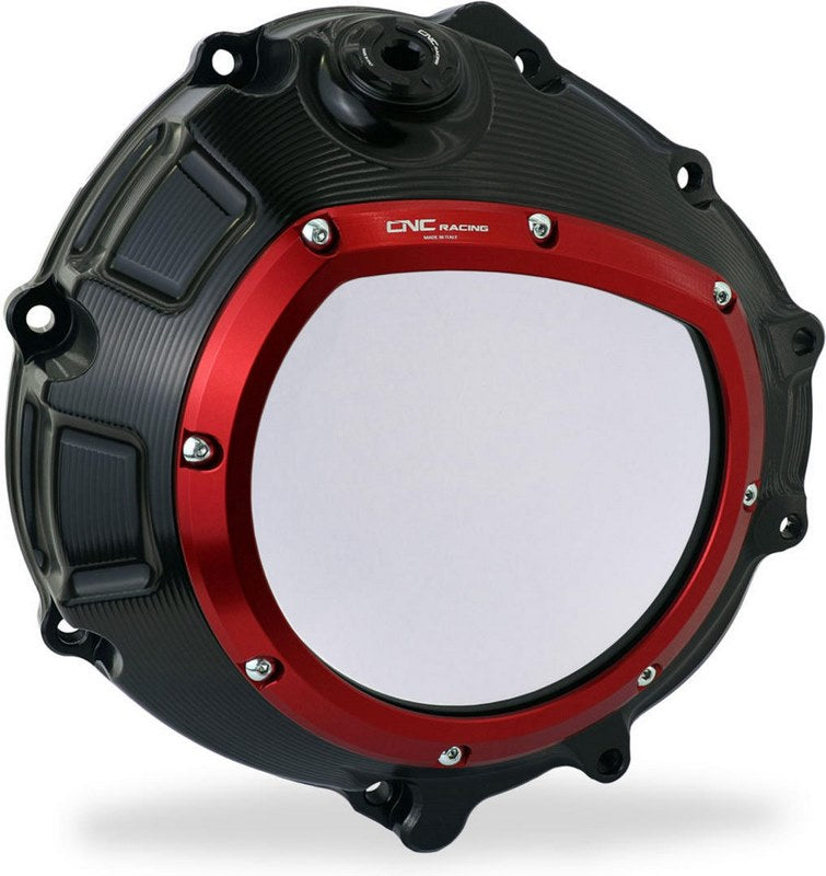 CNC Racing Clear clutch cover BMW - hydraulic control, Black/Red | CA800BR
