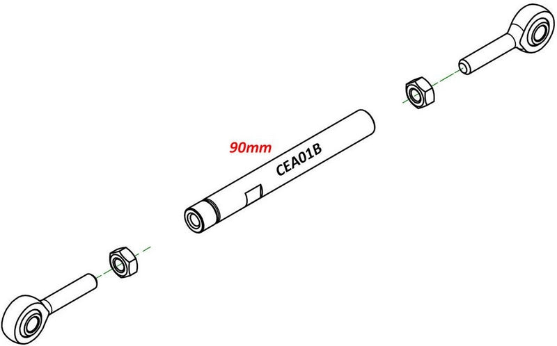 CNC Racing ROD GEAR SHIFT LINK 90mm, Black | CEA01B