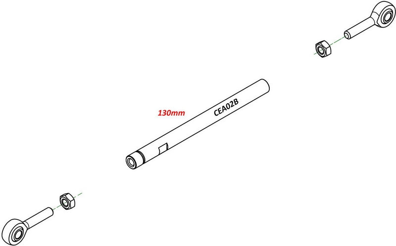 CNC Racing ROD GEAR SHIFT LINK 130mm, Black | CEA02B