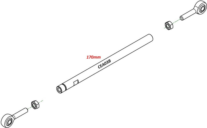 CNC Racing ROD GEAR SHIFT LINK 170mm, Black | CEA03B