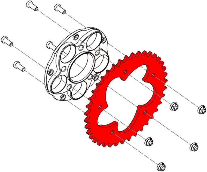 CNC Racing Ring gear Z39 P520 5 holes Ducati, Black | CN811B