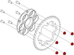 CNC Racing Nuts ring gear Ducati M8x1.25 - Titanium, Titanium | DA388X