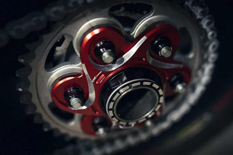 CNC Racing REAR SPROCKET FLANGE DUCATI BICOLOR, Red/Silver | FL504RS