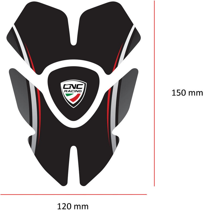 CNC Racing Fuel tank pad Ducati, Black | FP001B