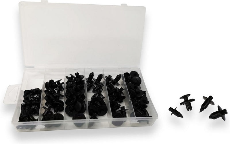 CNC Racing FAIRING RIVET PUSH PIN KIT - 80PCS NYLON, Black | GA005B