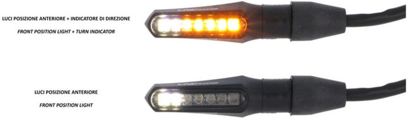 CNC Racing Turn indicator Task + front position light Led, Black | ID018B