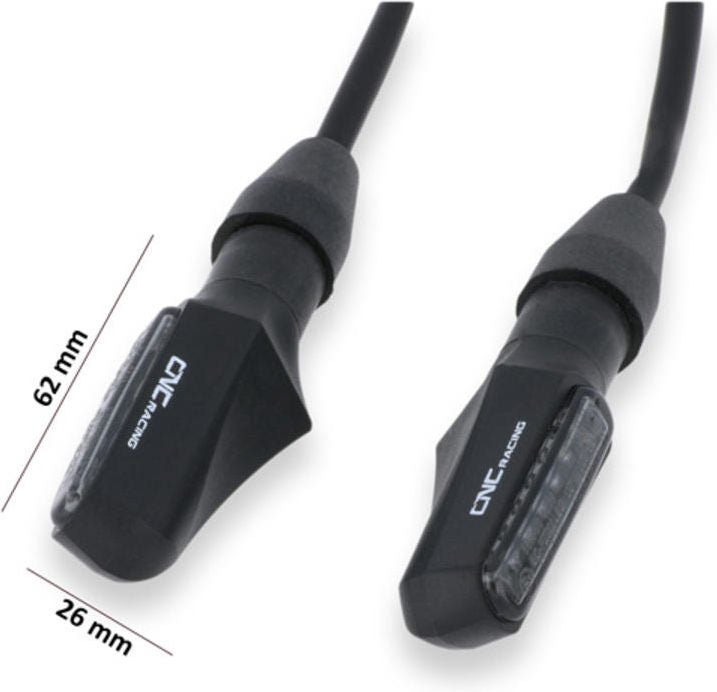 CNC Racing Turn indicator Task + rear position and stop light Led Approved, Black | ID019B