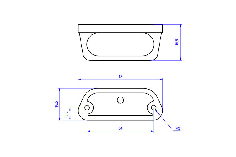 License plate light led MINI, Black