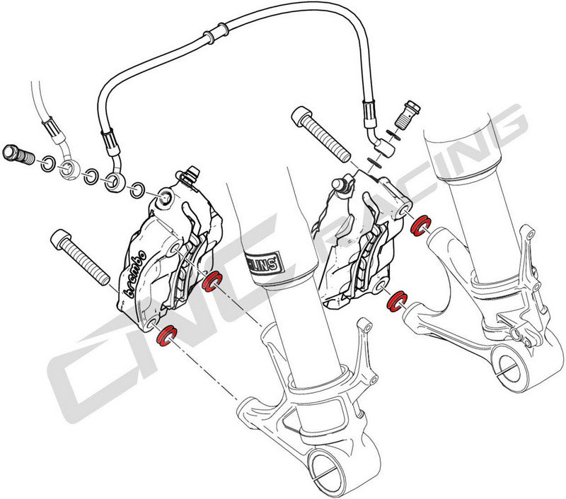CNC Racing FRONT BRAKE CALIPER SPACERS KIT | IFD01