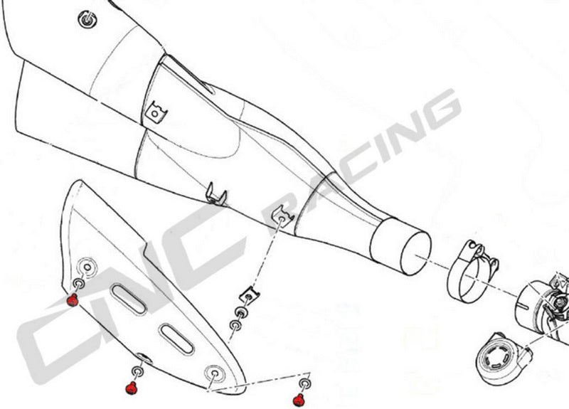 CNC Racing Exhaust heat guard bolt kit Ducati Diavel | KV327