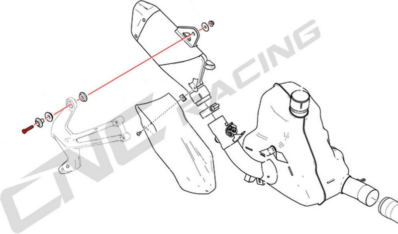 CNC Racing Screws titanium - Exhaust silencer bracket , Titanium | KV364X