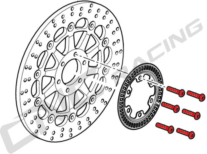 CNC Racing Screws set front brake disc M8x20 (6 pcs) - Titanium, Titanium | KV375X