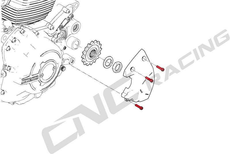 CNC Racing Screws set front sprocket cover M6x16 (3 pcs) - Titanium, Titanium | KV384X