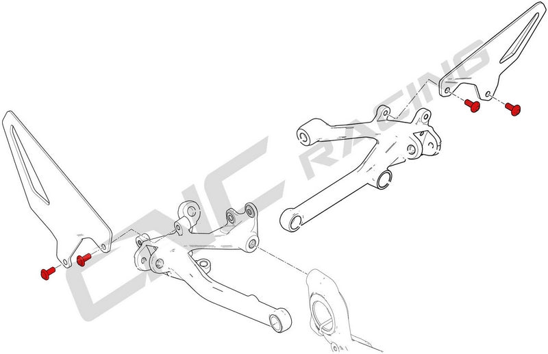 CNC Racing Screw set - OEM Heel guard Ducati Panigale V-Twin | KV398