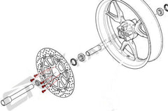 CNC Racing Screws set front brake disc M8x20 (5 pcs) - Titanium, Titanium | KV414X