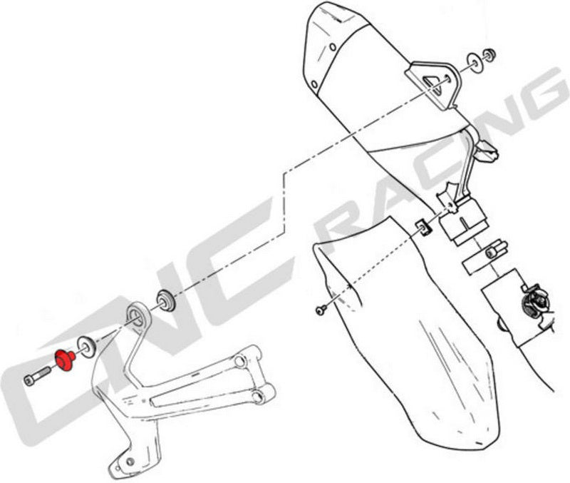 CNC Racing Silencer bracket screw collar Ducati | KV415